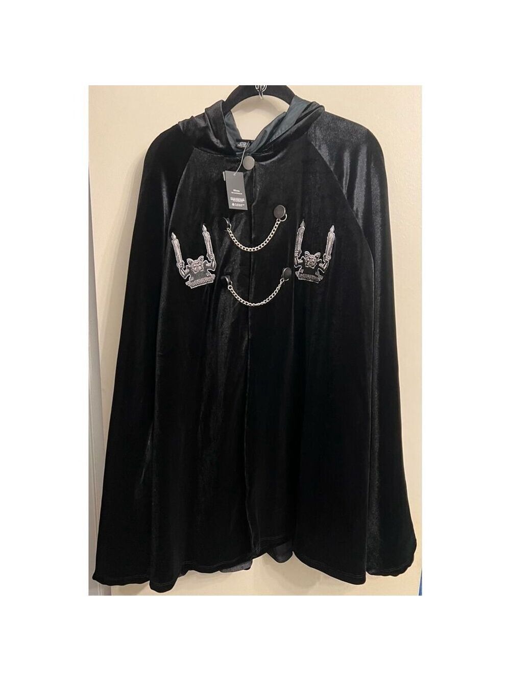 Disney The Haunted Mansion Gargoyle Velvet Girls Hooded Cape (Sz S/M) - Picture 4 of 7